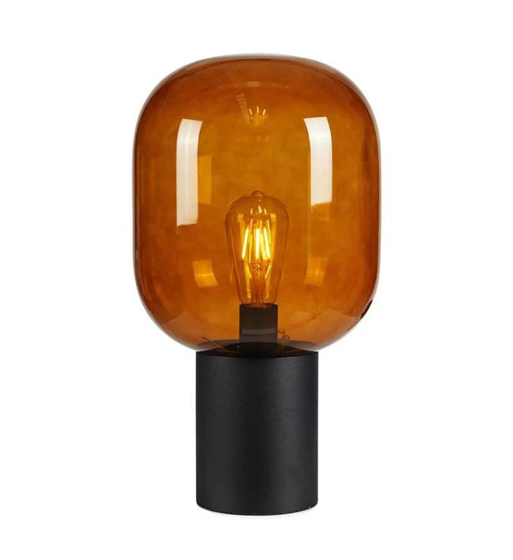 Markslöjd Brooklyn bordslampa 44 cm i svart och brunt