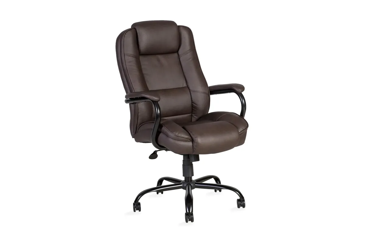 Kontorstol Elegant XXL i brunt, 79,5 × 82 × 113–120,5 cm