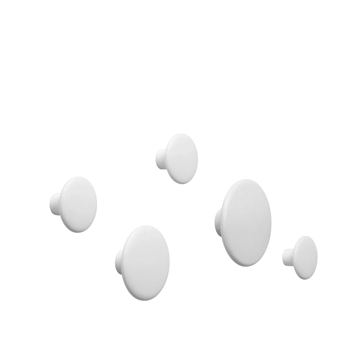 Muuto Dots Wood krokar i cremevitt, 5-pack