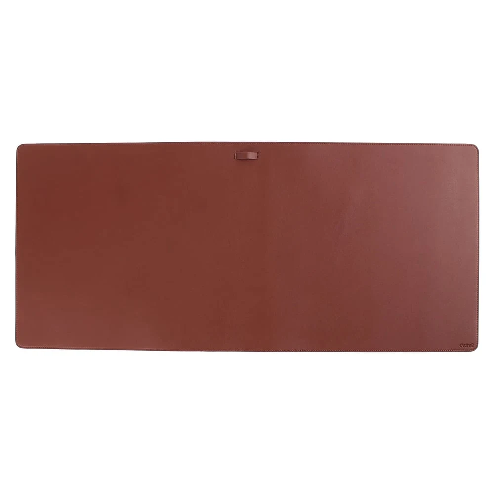 Brunt skrivbordsunderlägg i veganskt läder, 90 × 40 cm
