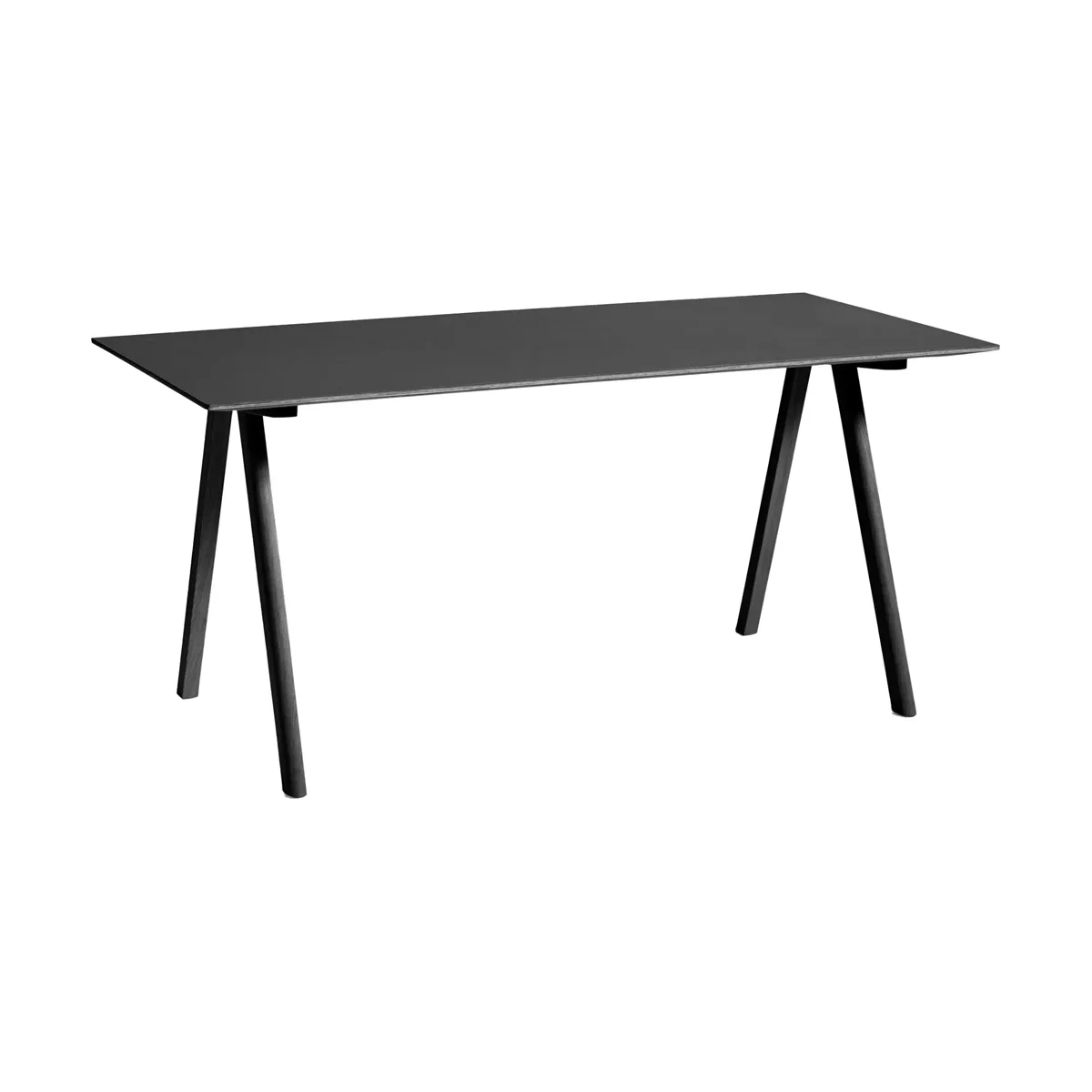 HAY CPH10 2.0 skrivbord 80 × 160 cm i svart laminat med ekfaner