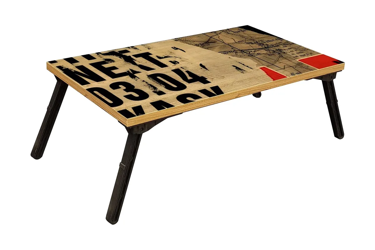 Bourdeau laptopställ i trä och svart, 25 cm