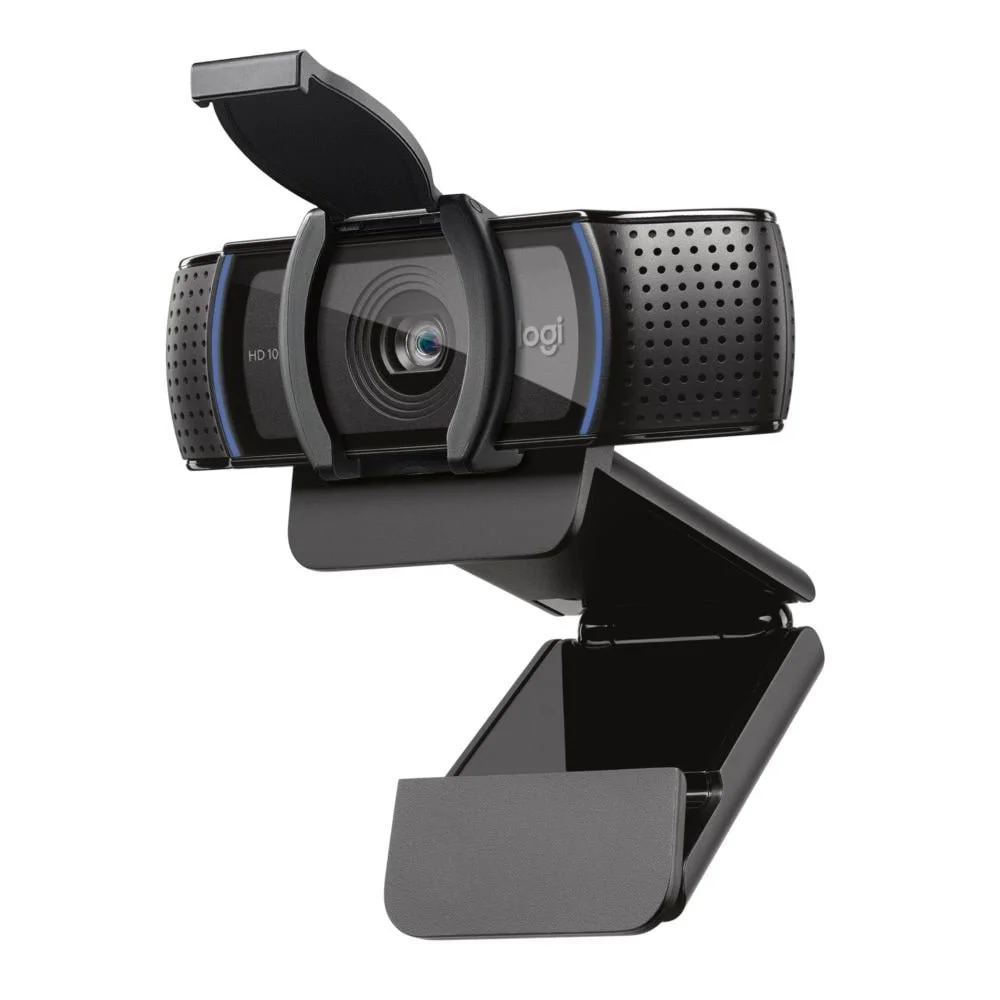 Logitech C920S Pro HD webbkamera med uppfällt integritetsskydd