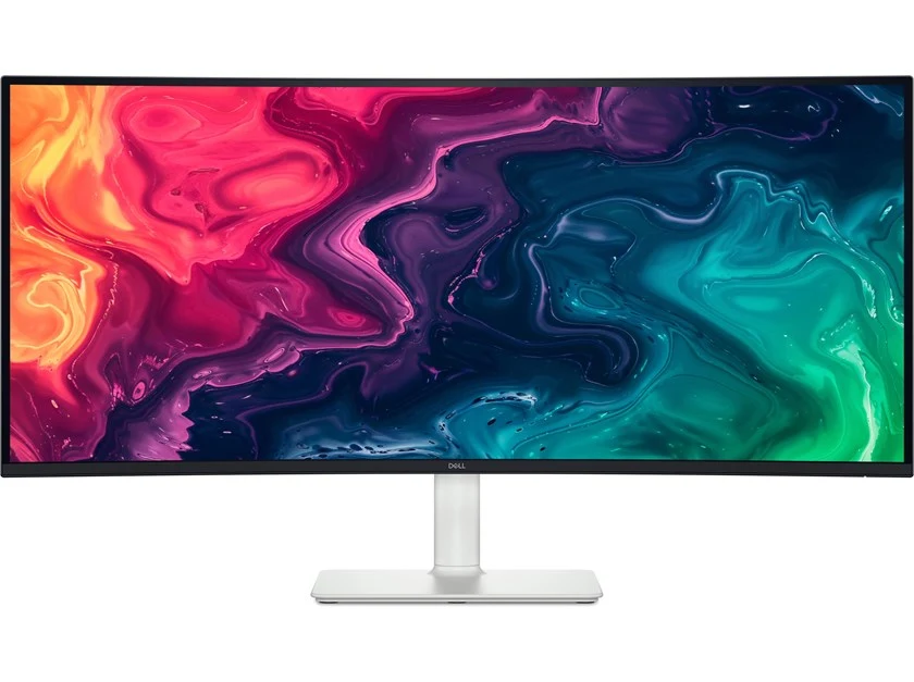 Dell Plus S3425DW ultrabred böjd skärm på fot