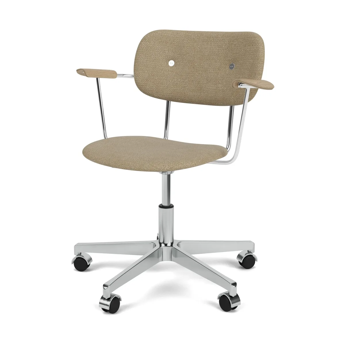 Audo Copenhagen Co Task kontorsstol helklädd i Bouclé 02 med bas i natural oak