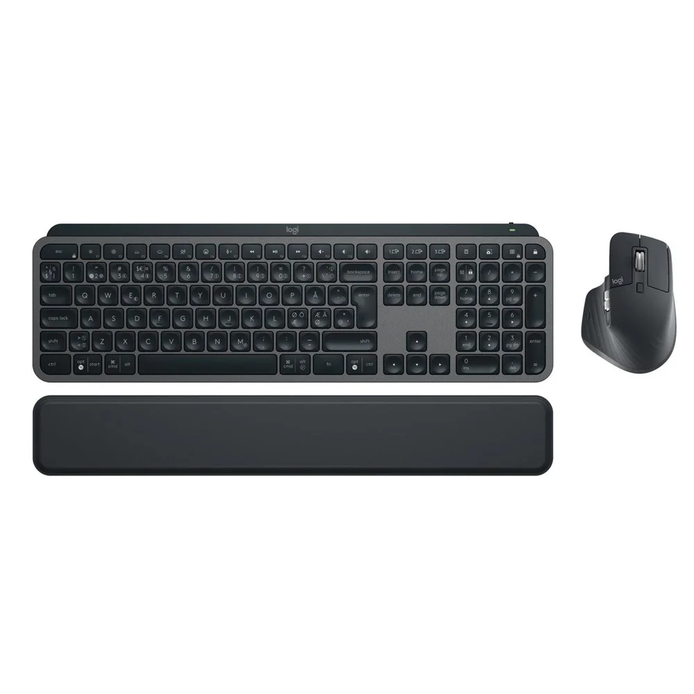 Logitech MX Keys Combo for Business Gen 2 med tangentbord, handledsstöd och mus