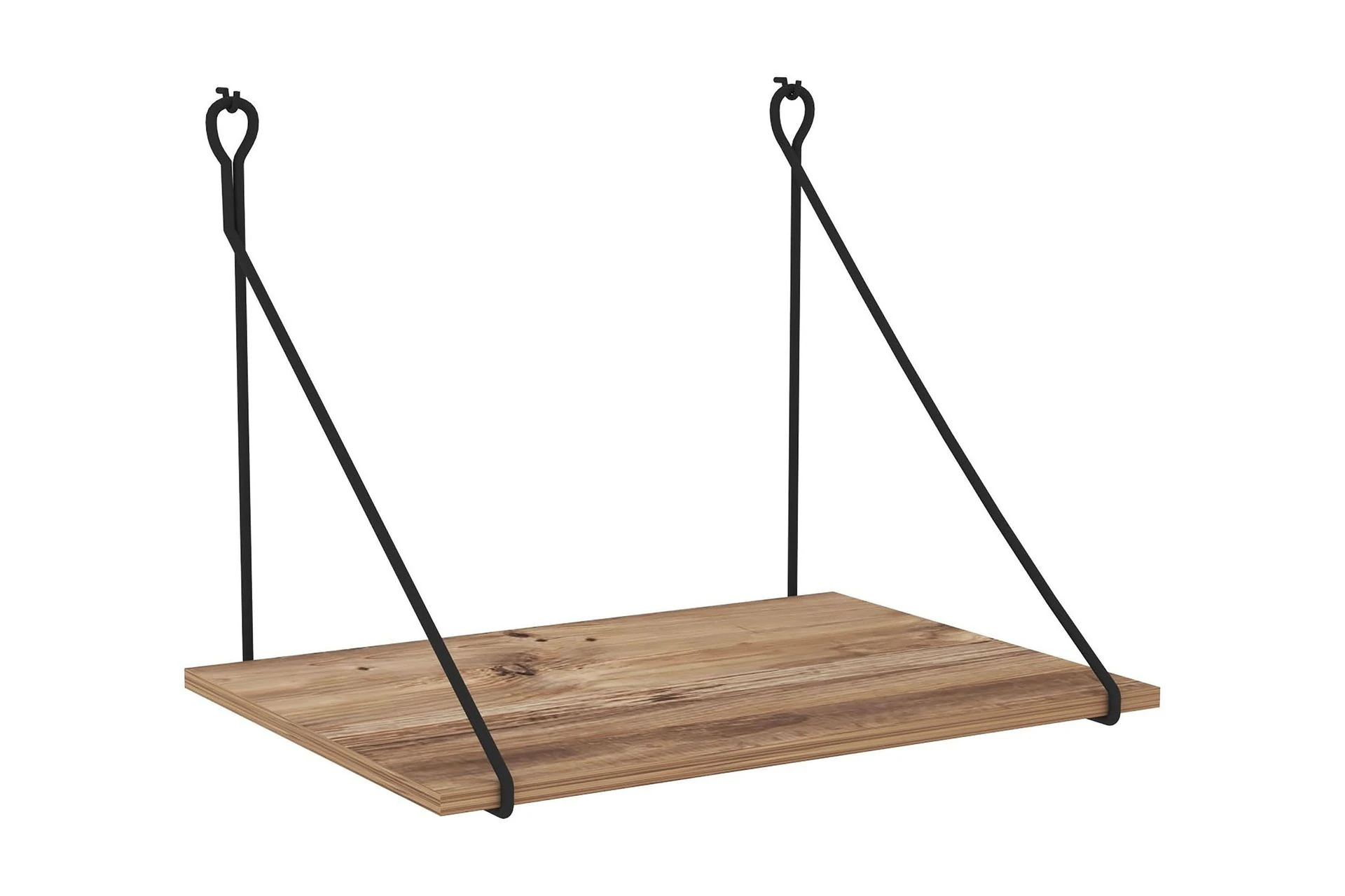 Sotinge väggskrivbord med brun träyta och svarta stag