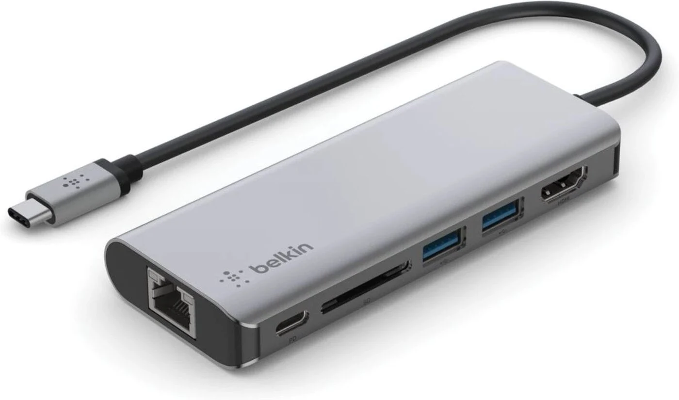 Belkin USB-C multiport-hubb med sex anslutningar
