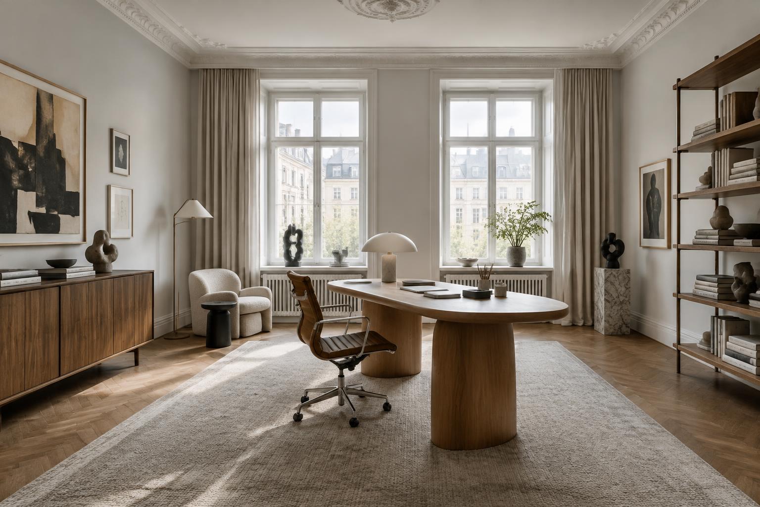 Genomtänkt designkontor i hemmiljö